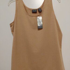 Additions by Chico's Shimmery Gold Sleeveless Stretch Tank Top Size 1 Med/8 NWT